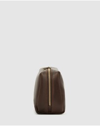 Republic of Florence - The Otto Leather Dopp Kit Matt Chocolate