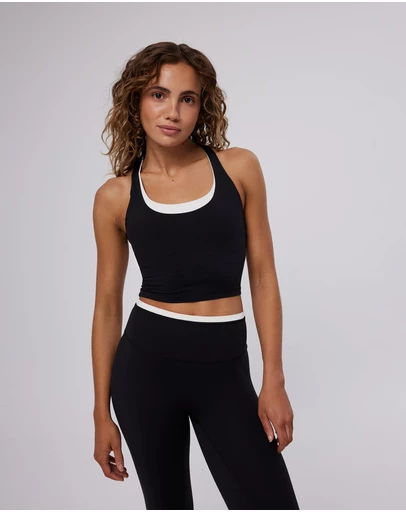 Upstate - Air Sculpt Contrast 7/8 Tight - Black