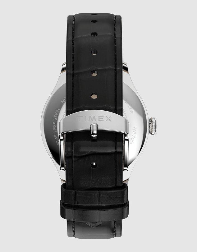 TIMEX - Waterbury Classic 39mm Crocodile Grain Leather Strap Watch