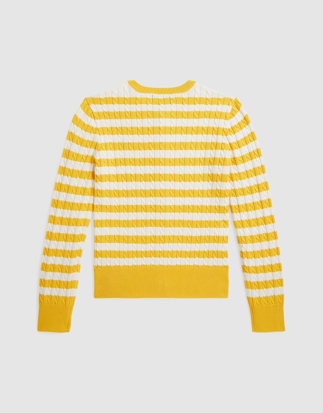 Polo Ralph Lauren - Striped Mini-Cable Cotton Cardigan - Teens