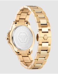 Philipp Plein - Plein Majesty Gold-tone with Crystals 38mm Silver Dial