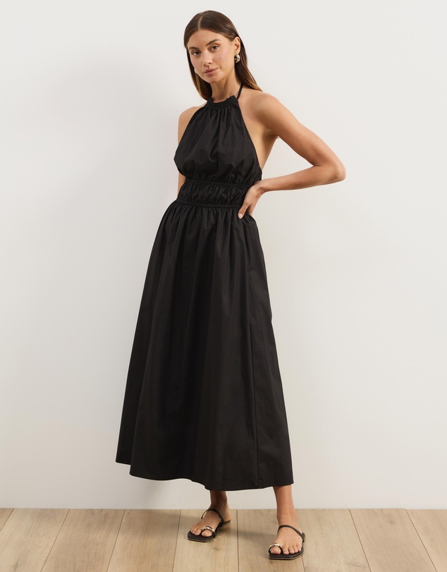 Atmos&Here - Georgia Cotton Poplin Halter Maxi Dress