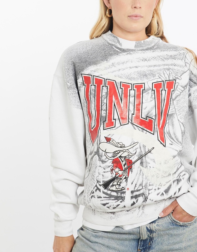 Vintage by The Real Deal - Pre Loved - Vintage 90s NCAA UNLV Rebels All Over Print Sweatshirt
