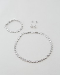 Swarovski - Una Angelic set, Round cut, White, Rhodium plated