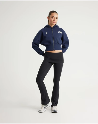Upstate - Cropped Zip Thru Hoodie - Midnight Navy