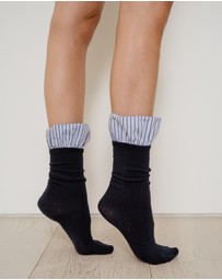 High Heel Jungle - Lauren Pinstripe Cuff Socks