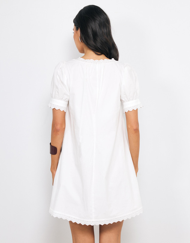 AERE - Sio Lace Trim Mini Dress