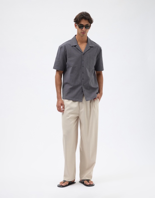 AERE - Camp Collar Cotton Textured Shirt