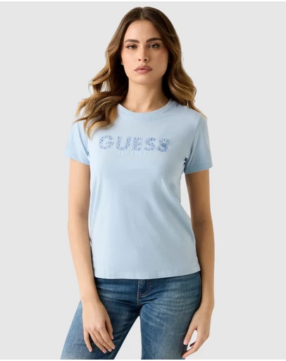 GUESS - Short Sleeve Studs Script T-Shirt