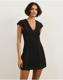 Atmos&Here - Rowan Cap Sleeve V-Neck Mini Dress