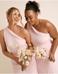 Six Stories - One Shoulder Neck Tie Chiffon Bridesmaid Dress
