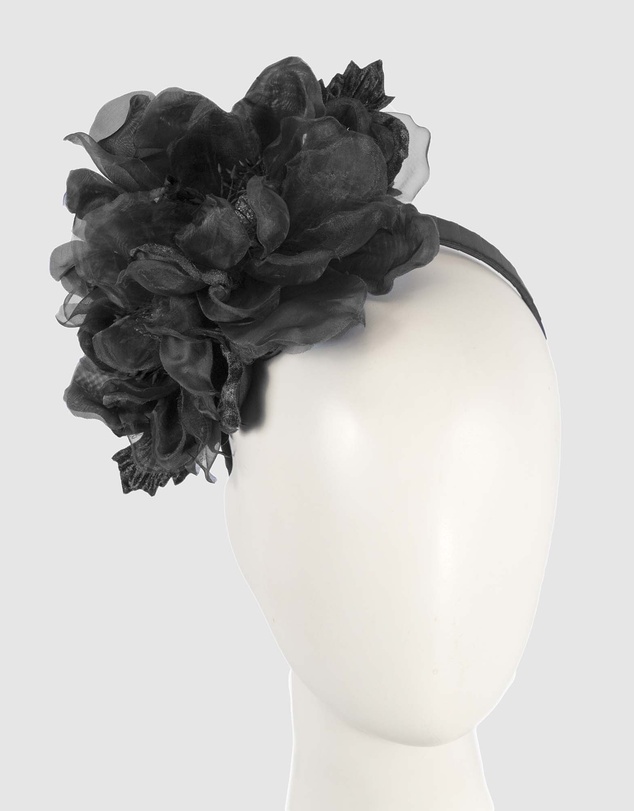 Fillies Collection - Large Black Flowers Headband