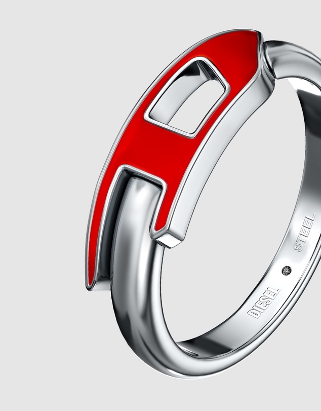 Diesel - D Logo Silver Ring