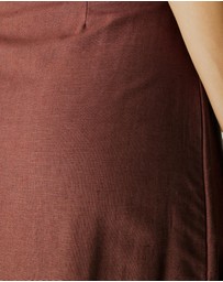 Atmos&Here - Alva Linen Blend Wrap Midi Skirt