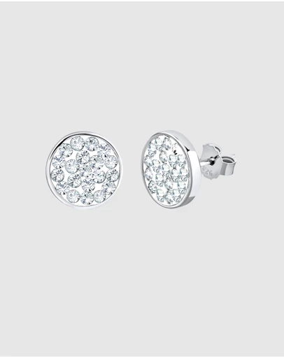 Elli Jewelry - Earrings Stud with Stone Crystals 925 Sterling Silver