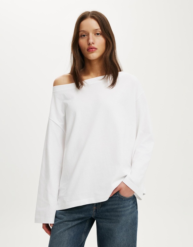 Cotton On - Boxy Off Shoulder Long Sleeve