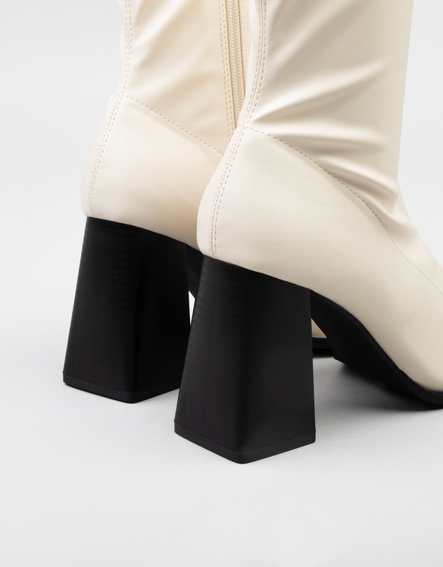 RAID - Whisper Block heeled ankle boots in cream