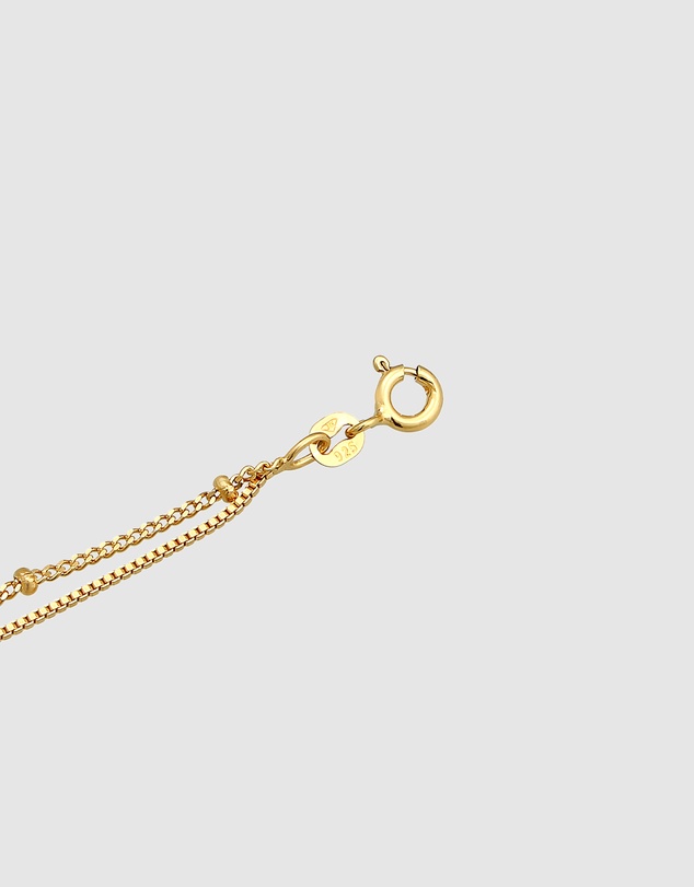Elli Jewelry - Double Chain Anklet in Gold-Plated 925 Silver