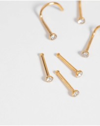 Lovisa - Gold-Plated Surgical Steel Nose Stud 6-Pack