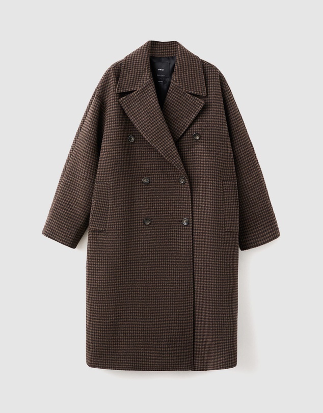 M.N.G - Wool-Blend Micro-Houndstooth Coat