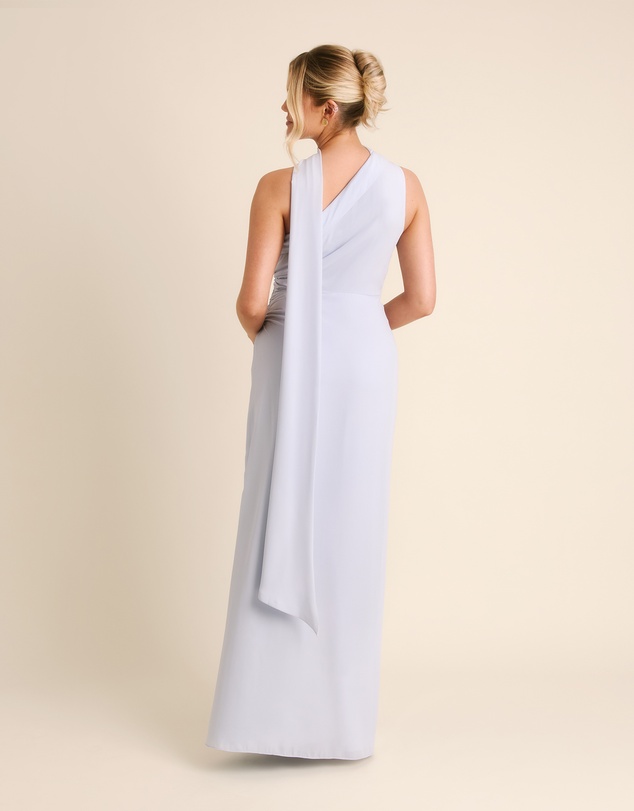 Six Stories - One Shoulder Neck Tie Chiffon Bridesmaid Dress