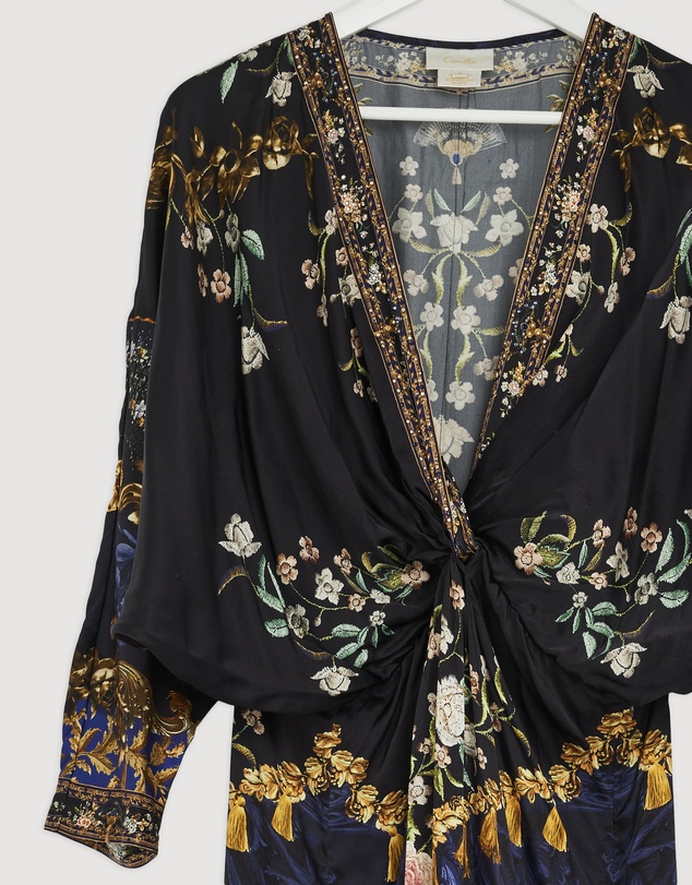 Revibe - Repaired Camilla Twist Front Batwing Dress - AU 10