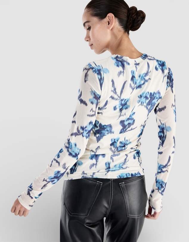rag & bone - Yana Printed Mesh Long Sleeve Tee