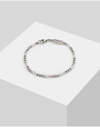 Kuzzoi - ICONIC EXCLUSIVE - Bracelet Figaro Chain Massive Basic Trend Oxidised in 925 Sterling Silver