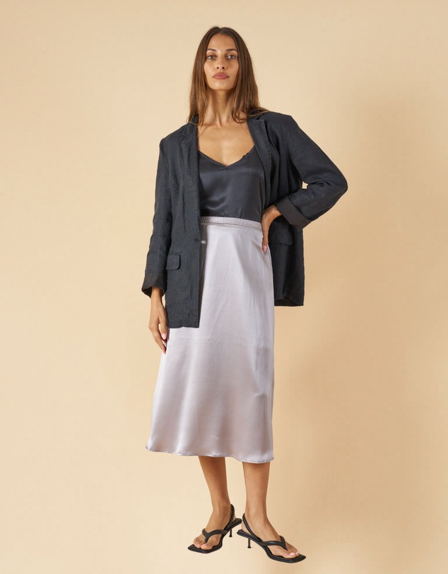 CAMIXA - Maddie Silk Midi Skirt