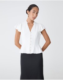 Forcast - Carissa Gathered Sleeve Top