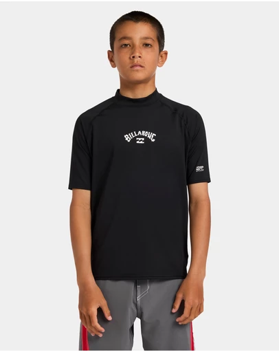 Billabong - Boys 8 to 16 Boys All Day Arch Regular Fit Short Sleeve Rashguard