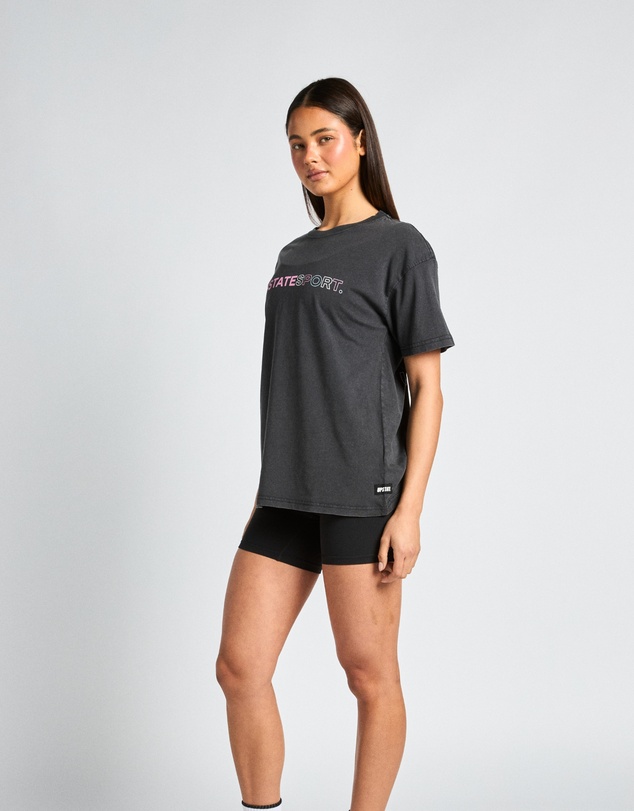 Upstate - Thrive Tee - Washed Black Stacked