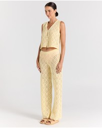 Poolside Paradiso - Messina Knit Pant - Lemon