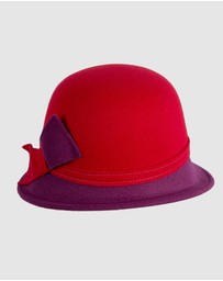 Max Alexander - Winter Felt Red/Wine Cloche Hat