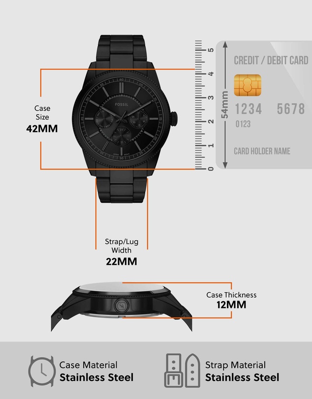 Fossil - Pearson Black Chronograph Watch