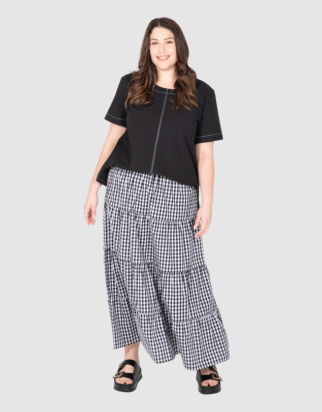 Love Your Wardrobe - Eden Contrast Stitch Top