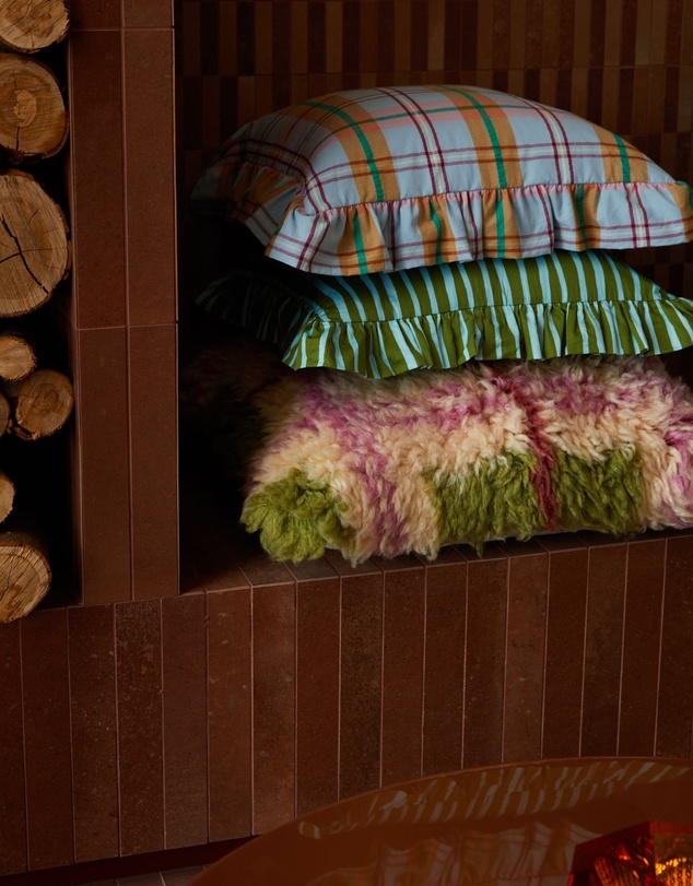 Mosey Me - Plaid Shag Cushion