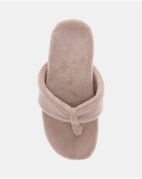 Mia Vita - Cozy Toe Post Slipper - Taupe