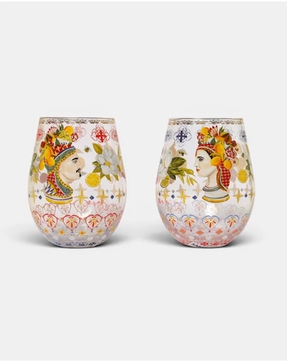 La La Land - Glass Tumbler Large Set Italian Summer (Set of 2)