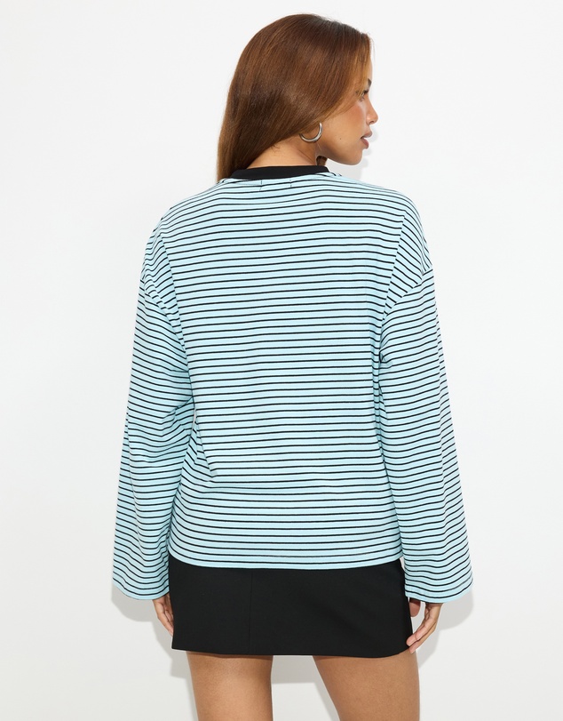 Dazie - Nostalgia Stripe Oversized LS Tee