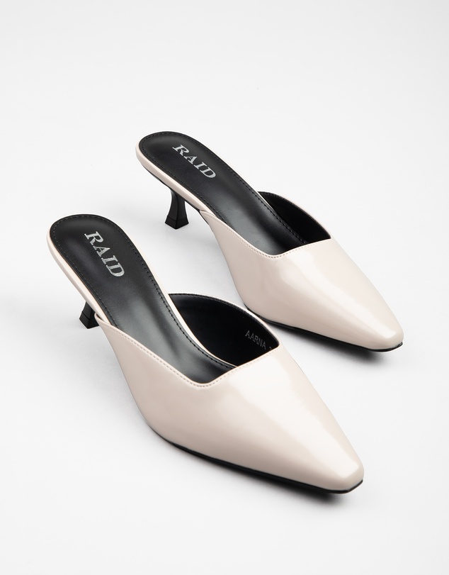 RAID - Aarna kitten heeled mules in Beige
