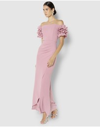 Montique - Diana Ruffle Sleeve Gown