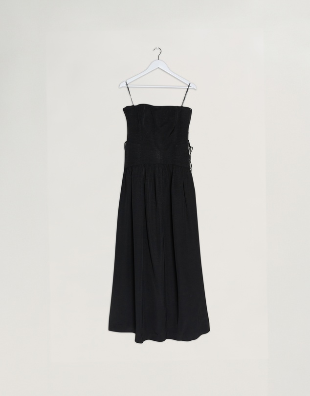 Repaired Shona Joy Vento Lace Up Strapless Maxi Dress