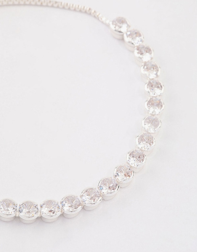 Lovisa - Silver Plated Round Cubic Zirconia Toggle Tennis Bracelet