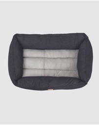 Mog & Bone - Bolster Dog Bed- Black Denim
