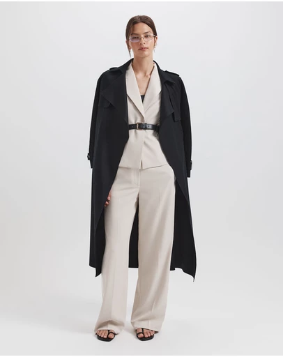 SABA - Karla Wool Longline Trench Coat