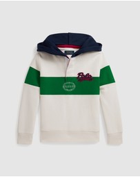 Polo Ralph Lauren - Logo Fleece Rugby Hoodie - ICONIC EXLCUSIVE - Babies-Kids