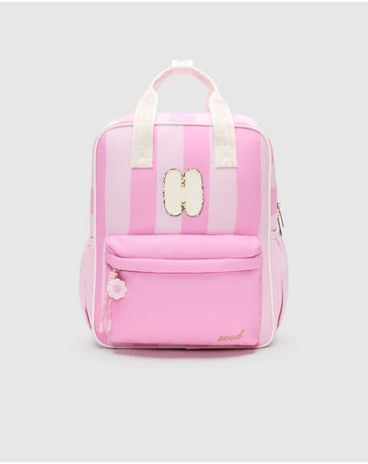 Seed Heritage - PINK STRIPE INITIAL BACKPACK