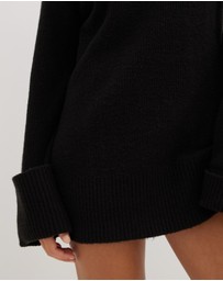 Dazie - Cozy Oversized Knit Mini Dress