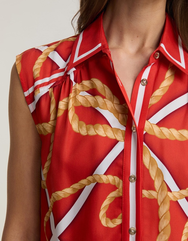Sportscraft - Clove Print Sleeveless Shirt